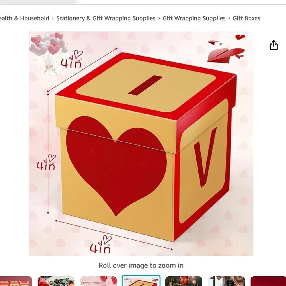 Yvpwt 9 Pcs Valentine's Day Cookie Box, 4”×4”×4”Square Gift Box With Lids, Stack